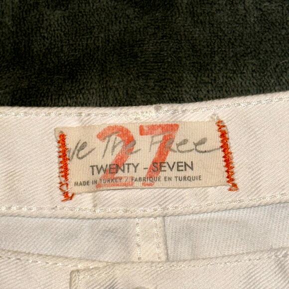 Free People We The Free Jeans Womens 27 White Denim Distressed Cotton Frayed Hem - Picture 5 of 11